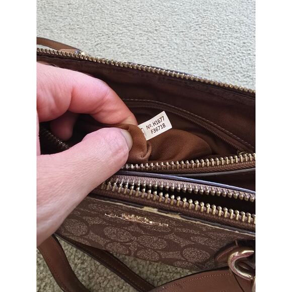 Coach Mini Christie Carryall Bag in Signature Khaki Saddle F36718 - Picture 9 of 9